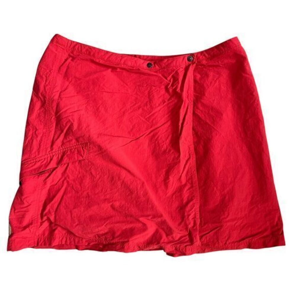 Fjällräven Red Hiking Trekking Stretchy Skort w/ Leg‎ Pockets & Zipper Size 38